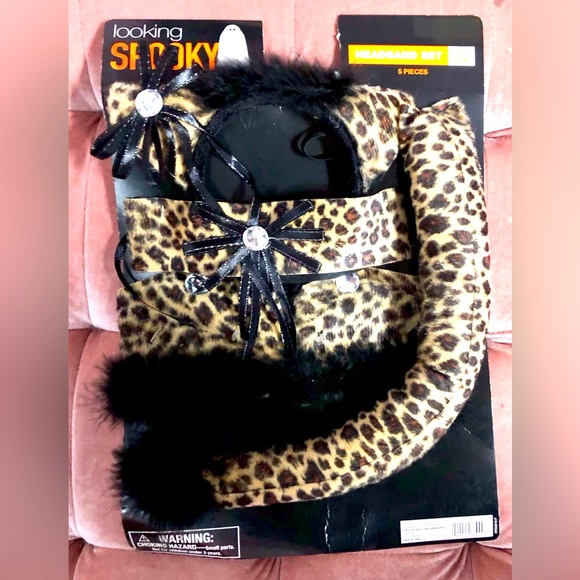 🎃 LOOKING SPOOKY 5pc cat Leopard/Cheetah Accessory set OS NWT cosplay - Picture 3 of 5
